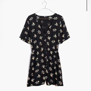 Madewell Button-Front Day Romper in Daisies size XS